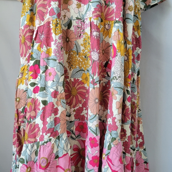 Natural Life Rebecca Midi Dress Vintage Floral Pink M - Picture 7 of 16